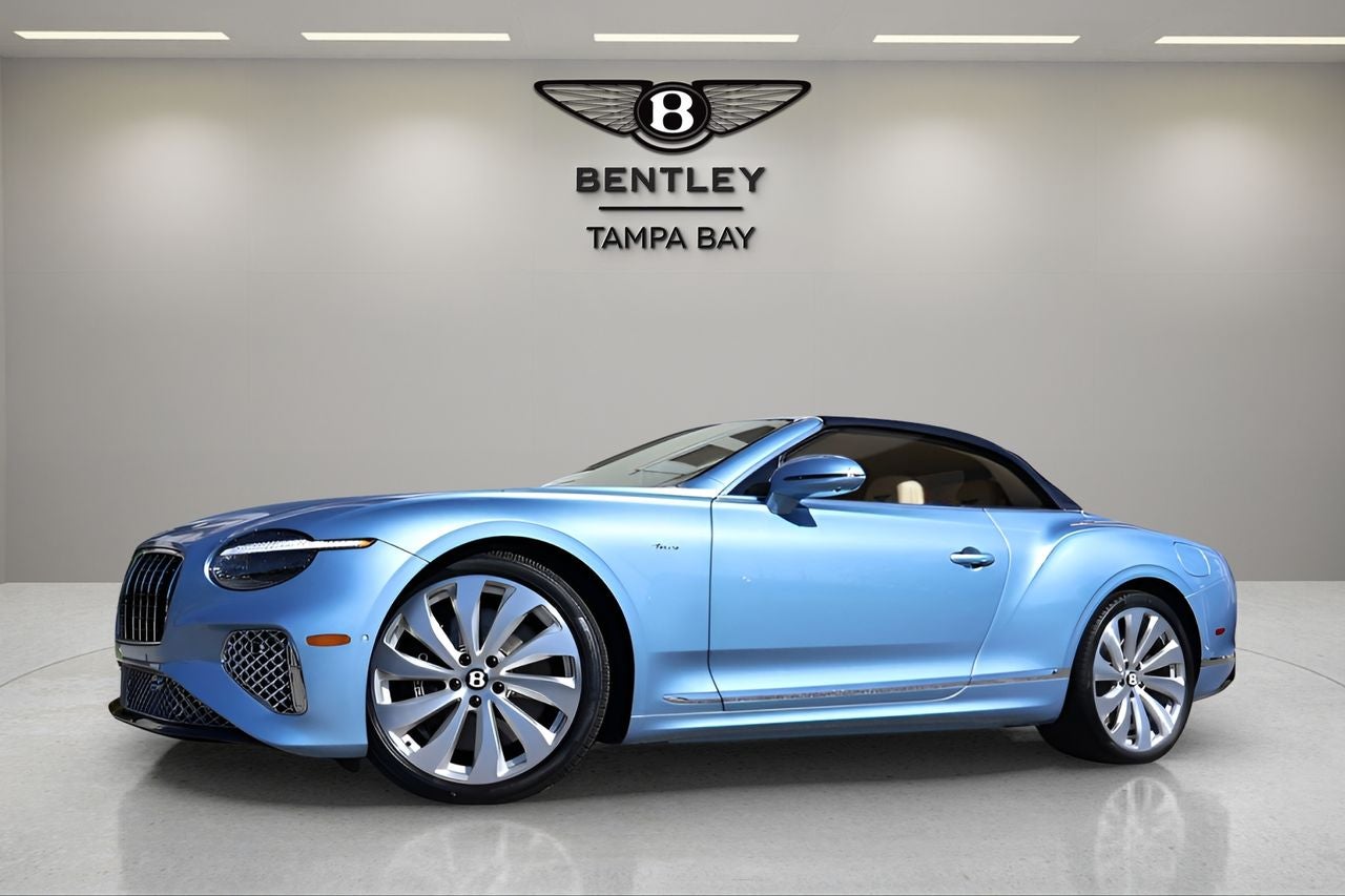 2026 Bentley Continental GTC Azure in Silverlake — front three-quarter view