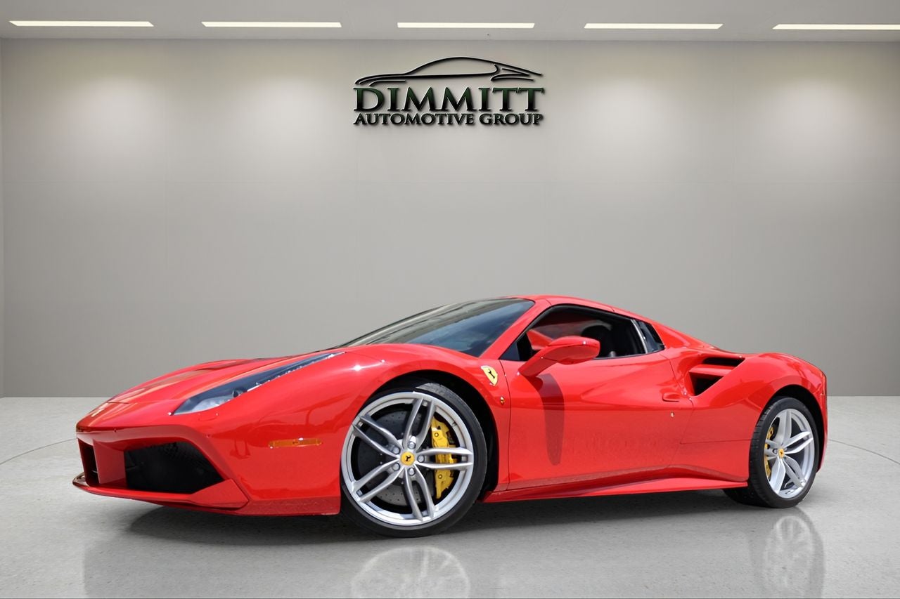 2018 Ferrari 488 Spider Base in Rosso Corsa — front three-quarter view